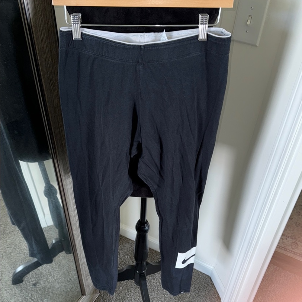 Nike Black Leggings with White Swoosh